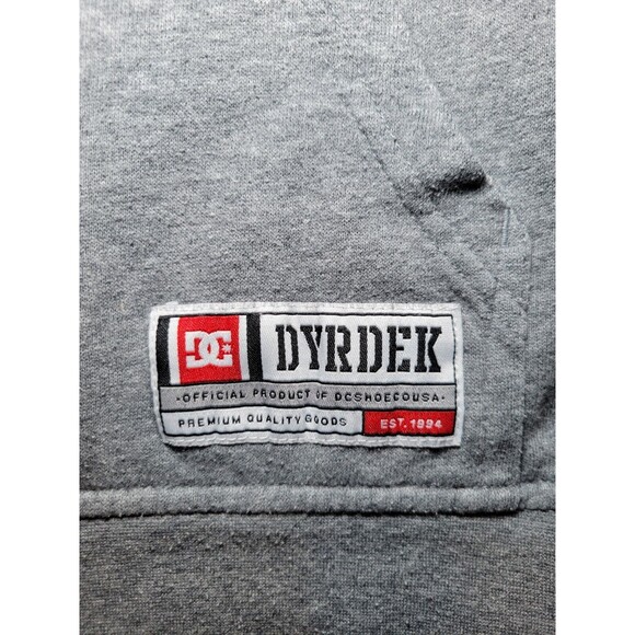 Vintage Y2K DC Shoe Co Rob Dyrdek USA Skater Hoodie Grey Teal Mens M Drawstrings - Picture 4 of 8